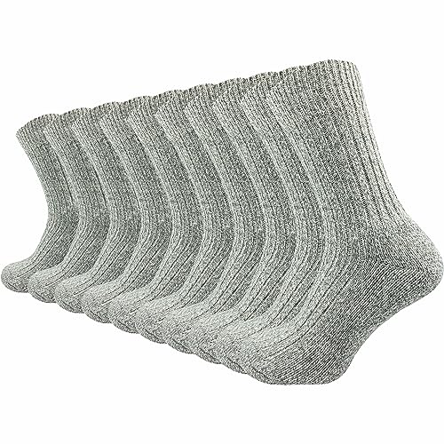 GAWILO warme Herren Arbeitssocken mit Wolle (10 Paar) dicke Norweger Socken mit gepolsterter Frotteesohle | Ideale Winterstrümpfe gegen kalte Füße (39-42, grau) von GAWILO