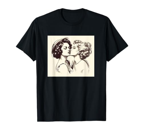 Vintage Küssen Lesben LGBT Queer Frauen Liebe Meme T-Shirt Vintage Küssen Lesben LGBT Queer Frauen Liebe Meme T-Shirt von GAY AGENDA LGBT Love is Love Memes