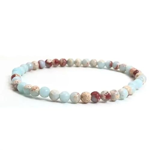 GAYEGF Perlenarmband, 4 mm, natürlicher runder Türkis, Malachit-Stein, Stretch-Armreifen für Damen und Herren, handgefertigt, Stein GAYEGF Perlenarmband, 4 mm, natürlicher runder Türkis, Malachit-Stein, Stretch-Armreifen für Damen und Herren, handgefertigt, Stein von GAYEGF