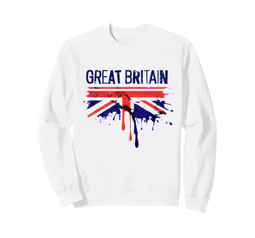 Great Britain Union Jack Flag Splatter. Men, Women & Kids GB Sweatshirt Great Britain Union Jack Flag Splatter. Men, Women & Kids GB Sweatshirt von GB Union Jack
