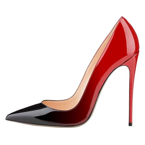 High Heels Damen Geschlossene Spitzschuh Stiletto Pumps Schlupfsandalen Kleid Party Hochzeitsschuhe 11cm,Red-43 High Heels Damen Geschlossene Spitzschuh Stiletto Pumps Schlupfsandalen Kleid Party Hochzeitsschuhe 11cm,Red-43 von GBBRZKTB