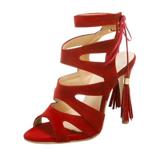 High Heels Damen Riemchen Stiletto Sandalen Peep Toe Slingback Pumps Party Abendkleid Schuhe 11cm,Red-37 High Heels Damen Riemchen Stiletto Sandalen Peep Toe Slingback Pumps Party Abendkleid Schuhe 11cm,Red-37 von GBBRZKTB