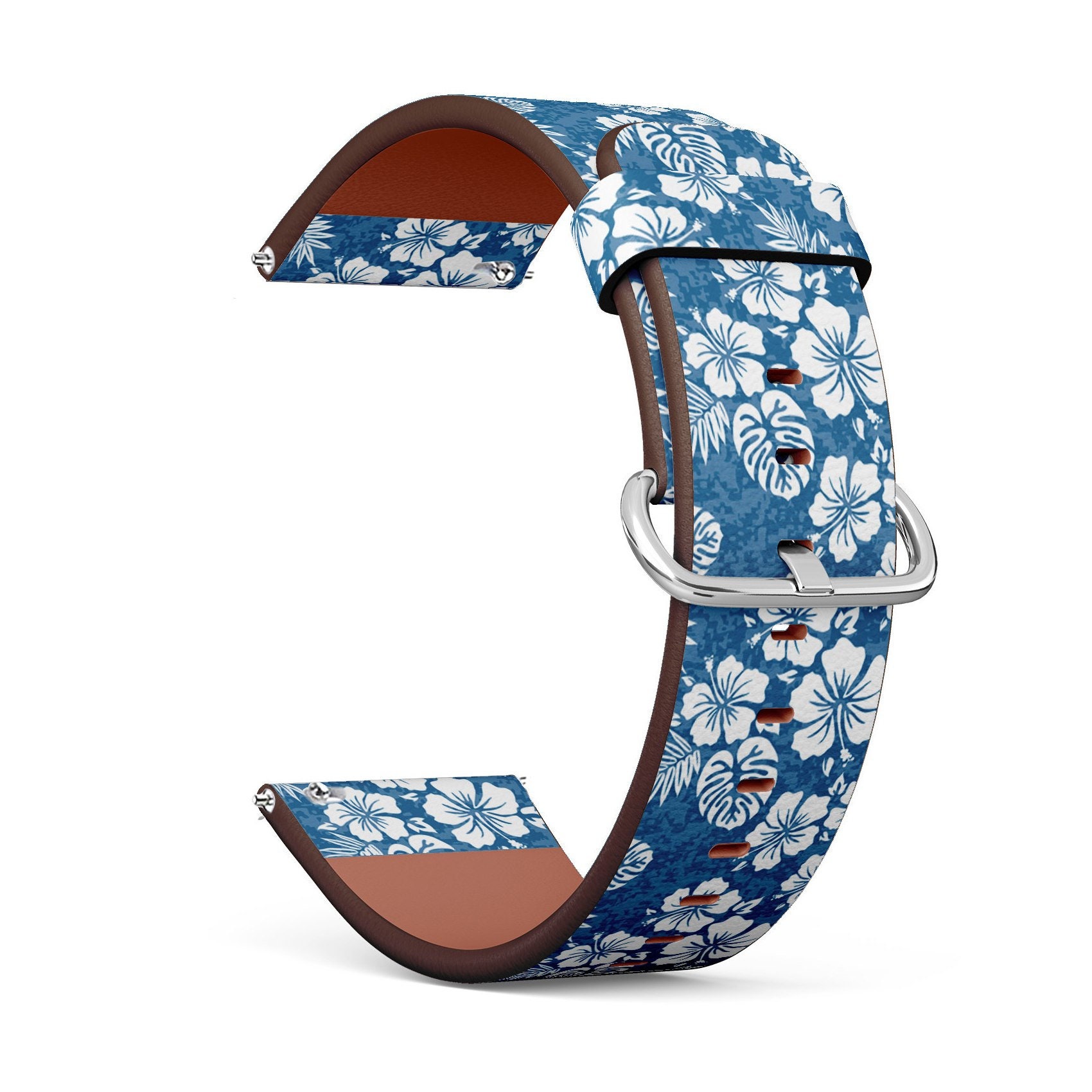 Veganes Leder Armband 18mm 20mm 22mm 23mm | Aloha Hawaiian Flowers Print Uhrenarmband Armband Mit Schnellverschluss Pins Veganes Leder Armband 18mm 20mm 22mm 23mm | Aloha Hawaiian Flowers Print Uhrenarmband Armband Mit Schnellverschluss Pins von GBBoutiqueStore