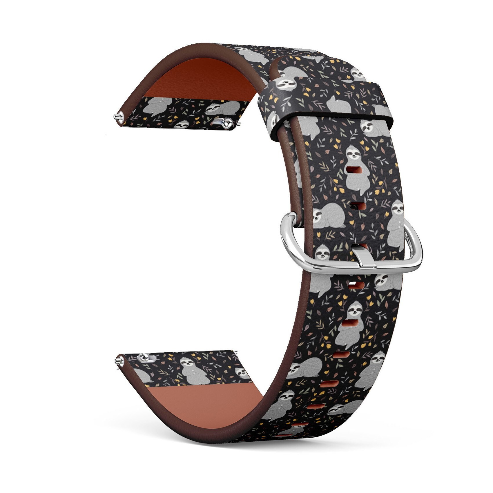 Veganes Leder Armband 18mm 20mm 22mm 23mm | Süße Baby Faultiere Druck Mit Schnellverschluss Pins Veganes Leder Armband 18mm 20mm 22mm 23mm | Süße Baby Faultiere Druck Mit Schnellverschluss Pins von GBBoutiqueStore