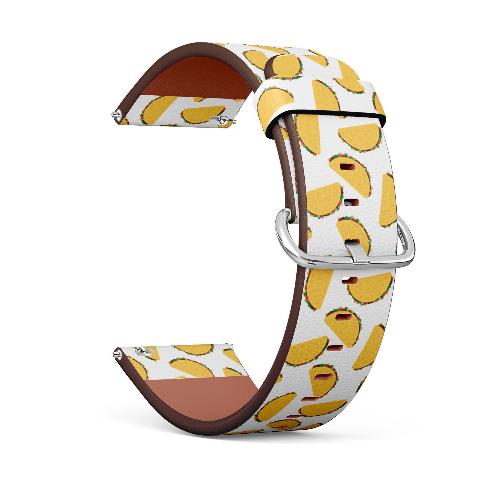 Veganes Leder Armband 18mm 20mm 22mm 23mm | Taco Mexican Food On Print Uhrenarmband Armbandband Mit Schnellverschluss Pins Veganes Leder Armband 18mm 20mm 22mm 23mm | Taco Mexican Food On Print Uhrenarmband Armbandband Mit Schnellverschluss Pins von GBBoutiqueStore