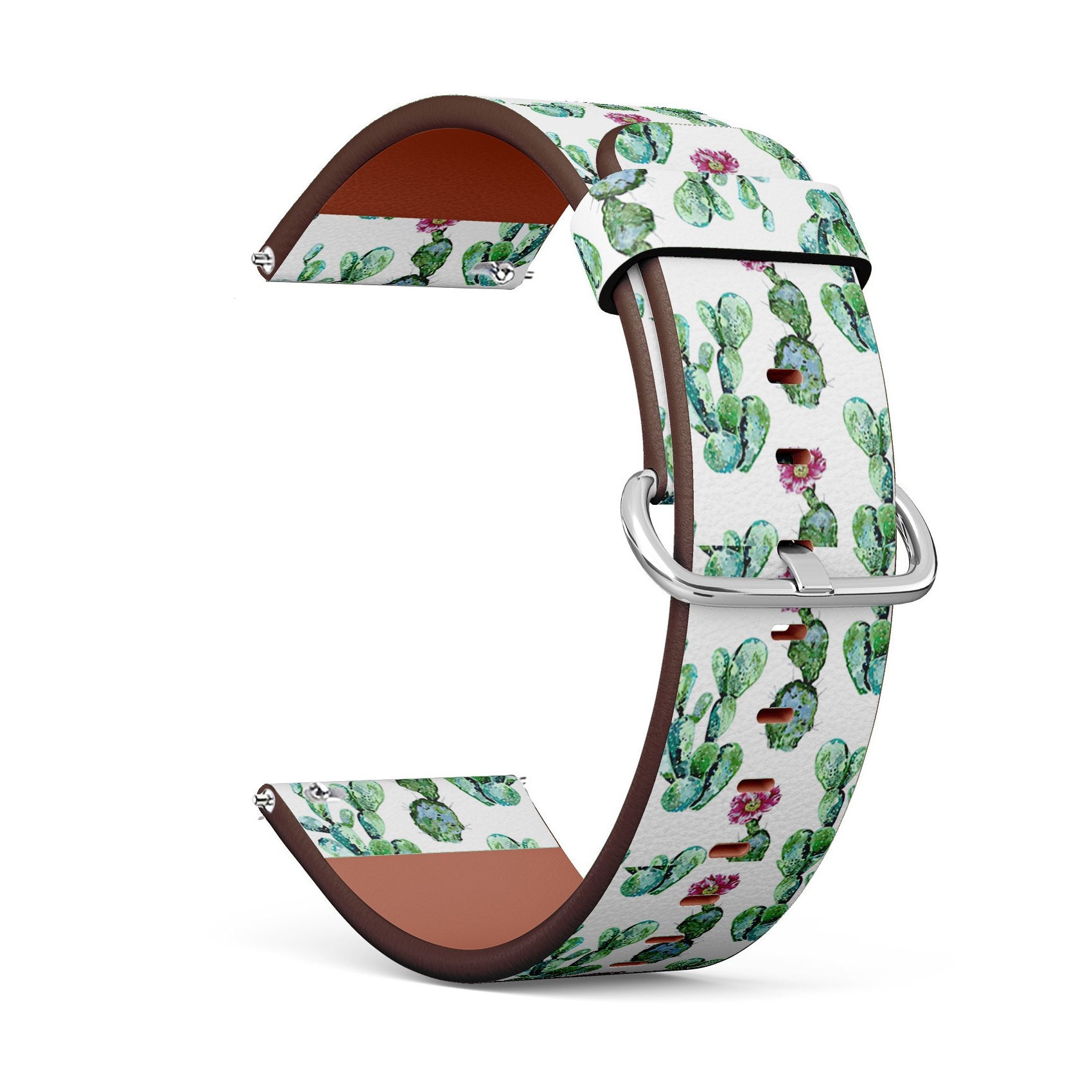 Veganes Leder Uhrenarmband 18mm 20mm 22mm 23mm | Aquarell Kaktus Muster Auf Druck Uhrenband Armband Armband Mit Schnellverschluss Pins Veganes Leder Uhrenarmband 18mm 20mm 22mm 23mm | Aquarell Kaktus Muster Auf Druck Uhrenband Armband Armband Mit Schnellverschluss Pins von GBBoutiqueStore