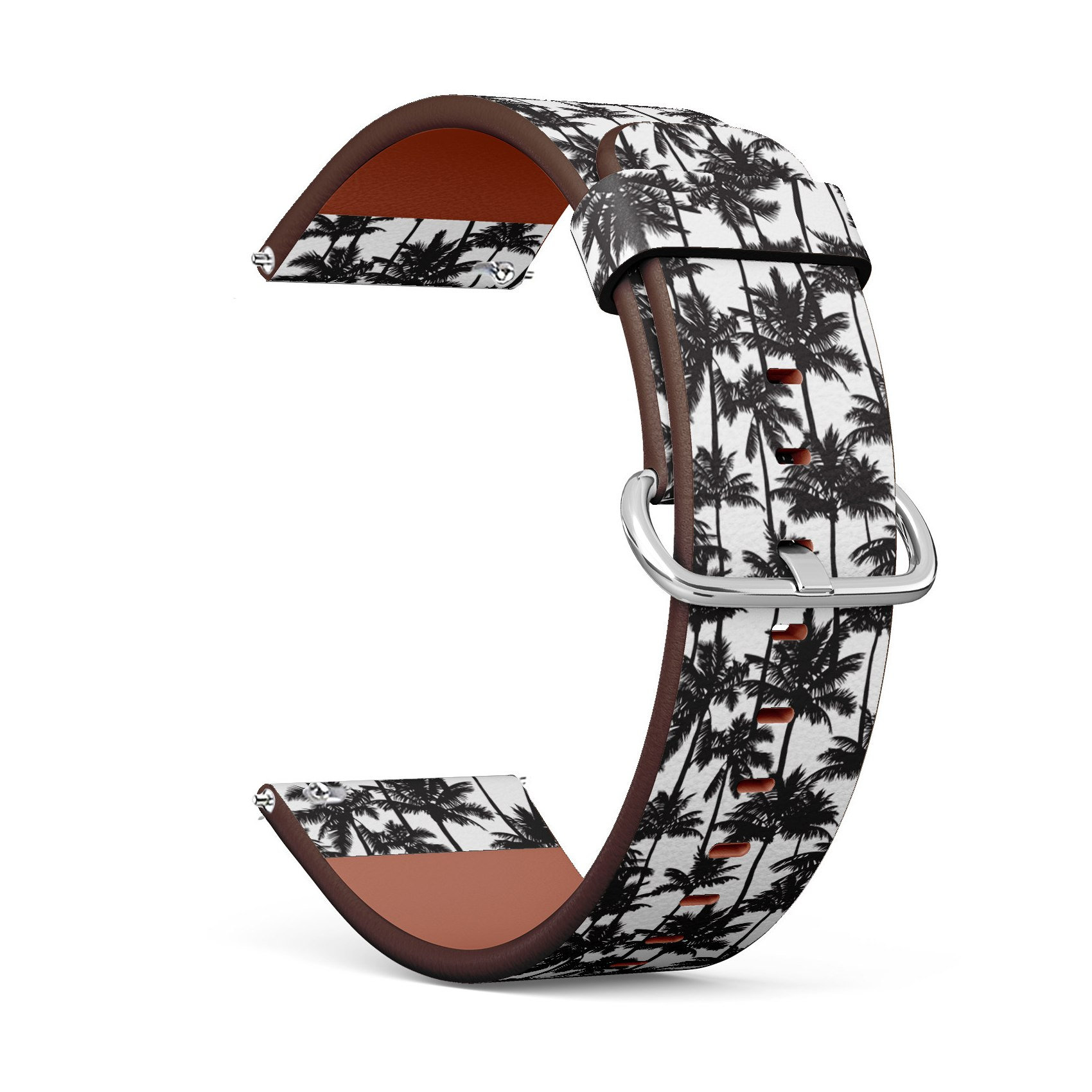 Veganes Leder Uhrenarmband 18mm 20mm 22mm 23mm | Black Palm Trees On Print Armband Armband Mit Schnellverschluss Pins Veganes Leder Uhrenarmband 18mm 20mm 22mm 23mm | Black Palm Trees On Print Armband Armband Mit Schnellverschluss Pins von GBBoutiqueStore