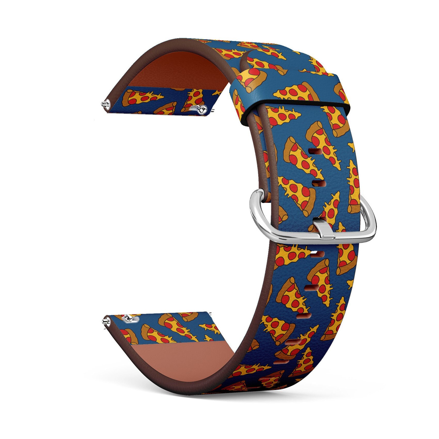 Veganes Leder Uhrenarmband 18mm 20mm 22mm 23mm | Doodle Pizza On Print Armbandband Mit Schnellverschluss Pins Veganes Leder Uhrenarmband 18mm 20mm 22mm 23mm | Doodle Pizza On Print Armbandband Mit Schnellverschluss Pins von GBBoutiqueStore