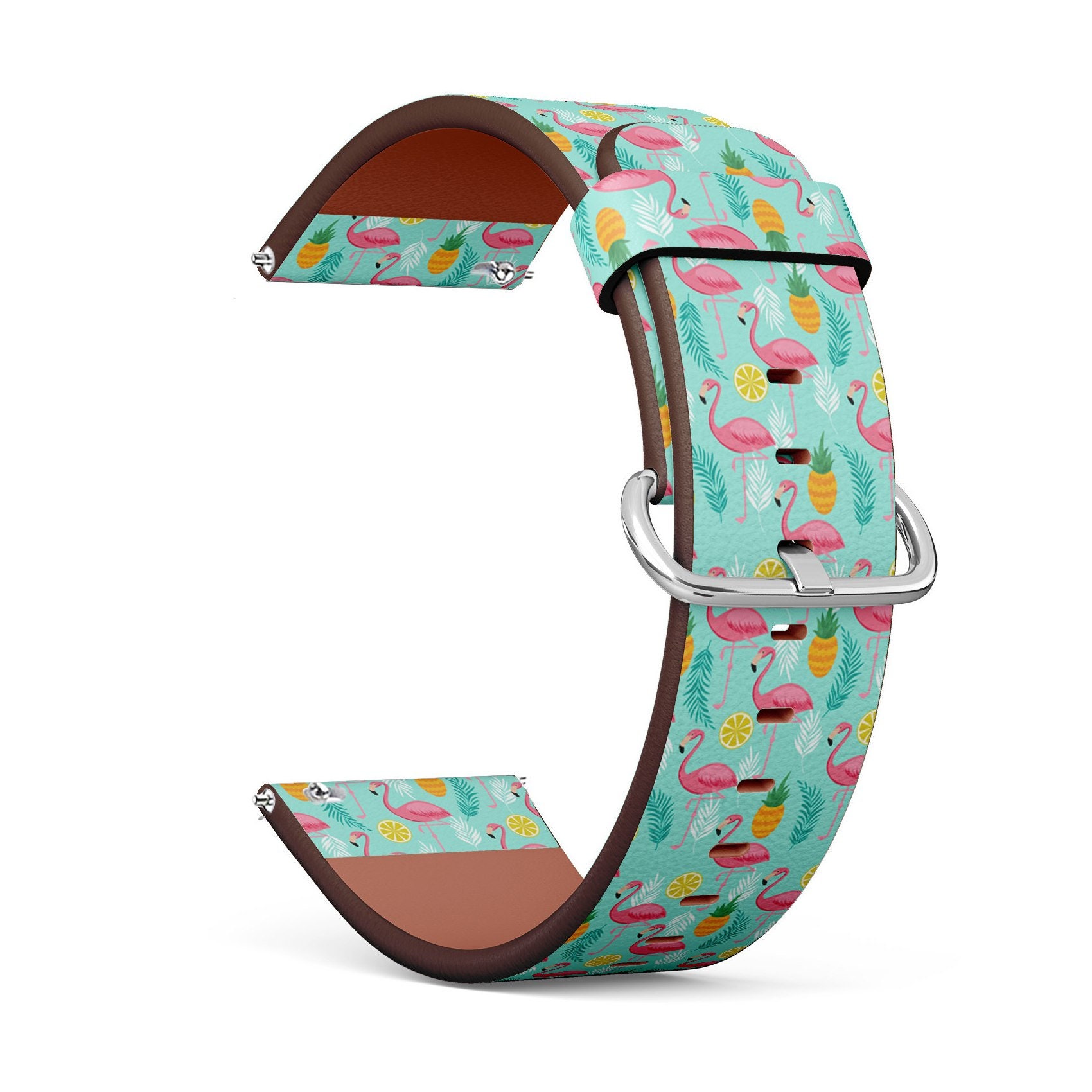 Veganes Leder Uhrenarmband 18mm 20mm 22mm 23mm | Pink Flamingo Ananas Druck Armbandband Mit Schnellverschluss Pins Veganes Leder Uhrenarmband 18mm 20mm 22mm 23mm | Pink Flamingo Ananas Druck Armbandband Mit Schnellverschluss Pins von GBBoutiqueStore
