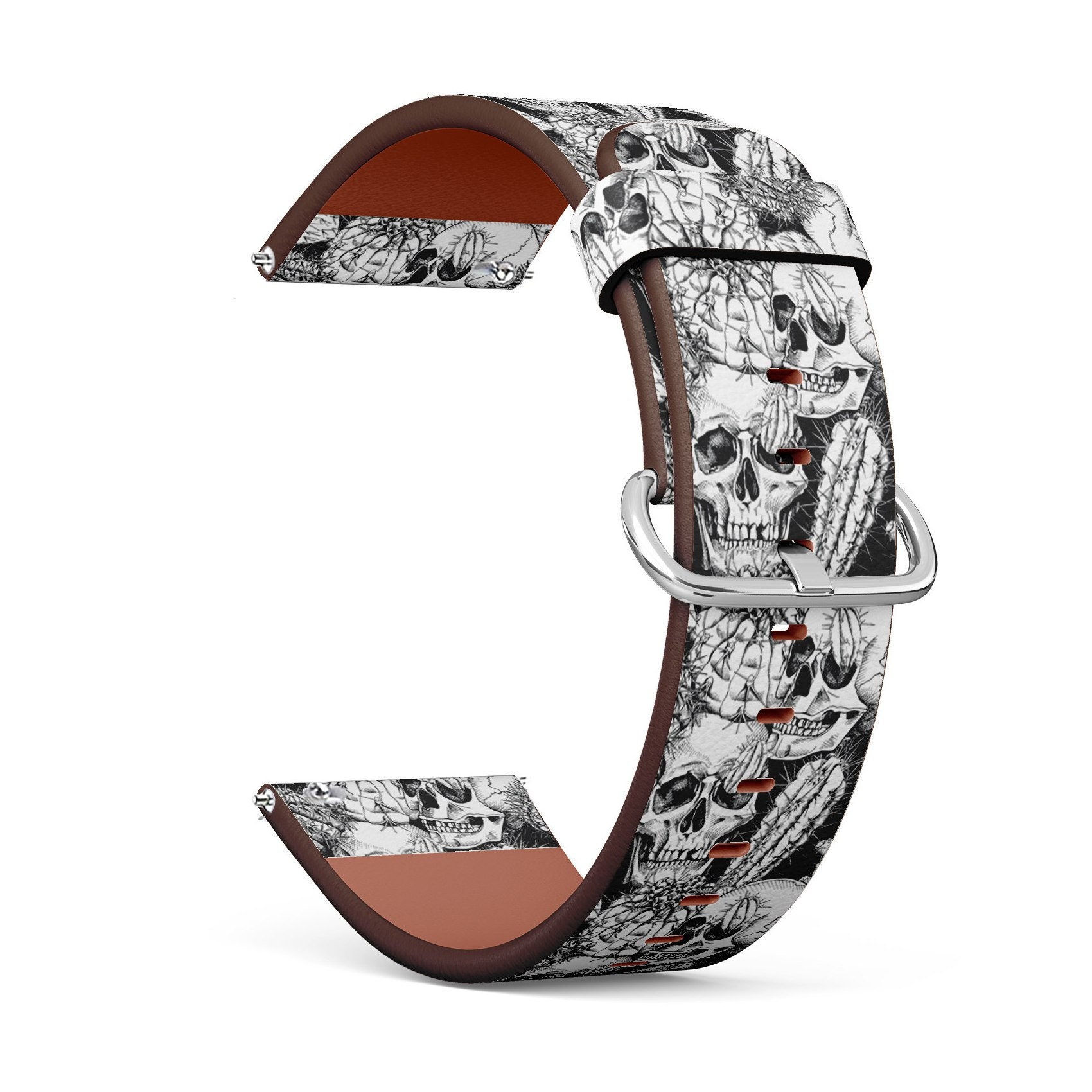 Veganes Leder Uhrenarmband 18mm 20mm 22mm 23mm | Skull Print Uhrenband Armbandband Mit Quick Release Pins Veganes Leder Uhrenarmband 18mm 20mm 22mm 23mm | Skull Print Uhrenband Armbandband Mit Quick Release Pins von GBBoutiqueStore