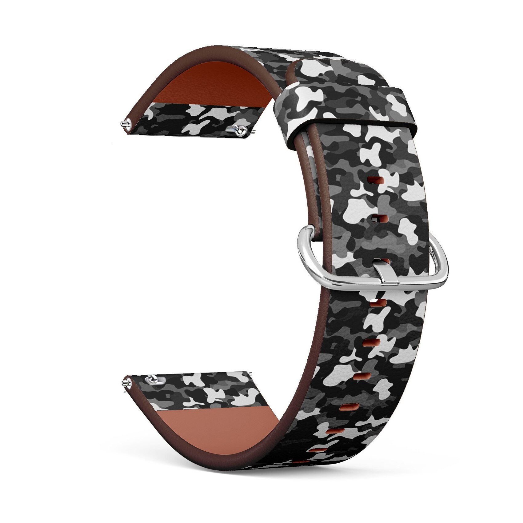 Veganes Leder Uhrenband 18mm 20mm 22mm 23mm | Schwarz Weiß Camouflage Camo Muster Armband Gurt Mit Quick Release Pins Veganes Leder Uhrenband 18mm 20mm 22mm 23mm | Schwarz Weiß Camouflage Camo Muster Armband Gurt Mit Quick Release Pins von GBBoutiqueStore