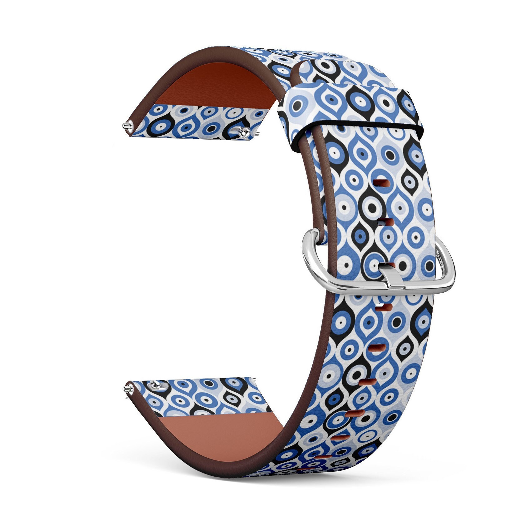 Veganes Leder Uhrenband 18mm 20mm 22mm 23mm | Turkish Evil Eye Print Uhrenarmband Armband Mit Quick Release Pins Veganes Leder Uhrenband 18mm 20mm 22mm 23mm | Turkish Evil Eye Print Uhrenarmband Armband Mit Quick Release Pins von GBBoutiqueStore