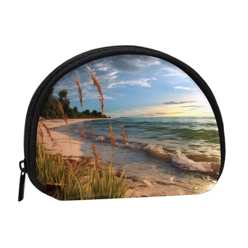 Calm Coastal Scene Full Format Printed Polyester Portable Mini Storage Bag Shell Shaped Wallet Small Coin Wallet Shell Storage Bag, Schwarz , Einheitsgröße Calm Coastal Scene Full Format Printed Polyester Portable Mini Storage Bag Shell Shaped Wallet Small Coin Wallet Shell Storage Bag, Schwarz , Einheitsgröße von GBCDEDSL