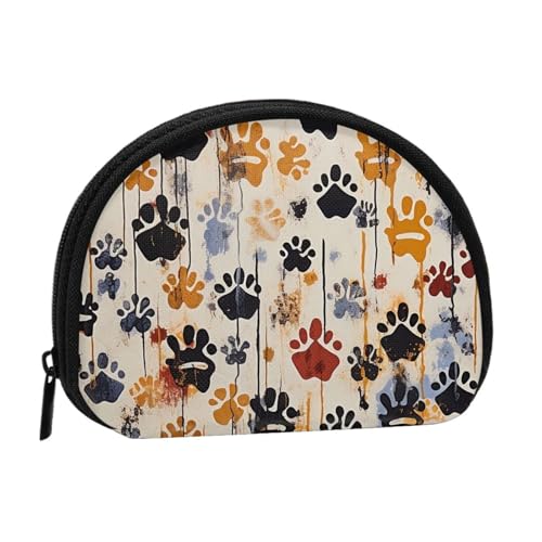 Dog Bones Prints Full Format Printed Polyester Portable Mini Storage Bag Shell Shaped Wallet Small Coin Wallet Shell Storage Bag, Schwarz , Einheitsgröße von GBCDEDSL