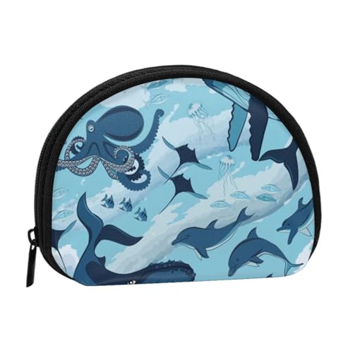 Fish and Octopus Full Format Printed Polyester Portable Mini Storage Bag Shell Shaped Wallet Small Coin Wallet Shell Storage Bag, Schwarz , Einheitsgröße Fish and Octopus Full Format Printed Polyester Portable Mini Storage Bag Shell Shaped Wallet Small Coin Wallet Shell Storage Bag, Schwarz , Einheitsgröße von GBCDEDSL