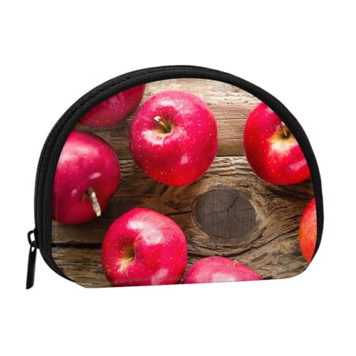 Fruits On Wood Full Format Printed Polyester Portable Mini Storage Bag Shell Shaped Wallet Small Coin Wallet Shell Storage Bag, Schwarz , Einheitsgröße von GBCDEDSL