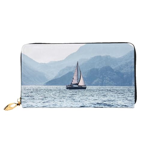 GBCDEDSL Beautiful Sea Double Sided Fully Printed Microfiber Leather Women's Leather Long Clutch Wallet Leather Wallet, Schwarz , Einheitsgröße von GBCDEDSL