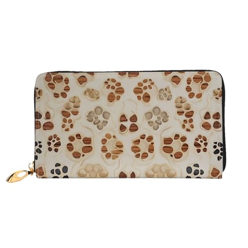 GBCDEDSL Bone and Print Double Sided Fully Printed Microfiber Leather Women's Leather Long Clutch Wallet Leather Wallet, Schwarz , Einheitsgröße von GBCDEDSL