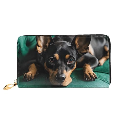 GBCDEDSL Dackel-Hund, doppelseitig bedruckt, Mikrofaser-Leder, lange Clutch-Geldbörse, Ledergeldbörse, Schwarz , Einheitsgröße von GBCDEDSL