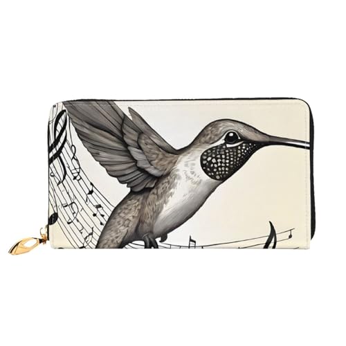 GBCDEDSL Damengeldbörse mit Musiksymbol, doppelseitig bedruckt, Mikrofaser-Leder, lang, Clutch, Geldbörse aus Leder, Schwarz , Einheitsgröße von GBCDEDSL