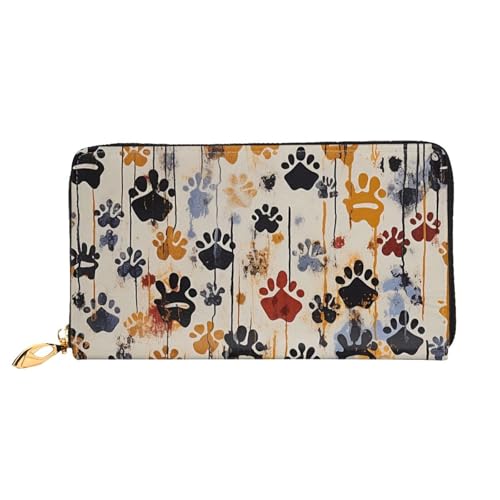 GBCDEDSL Dog Bones Prints Double Sided Fully Printed Microfiber Leather Women's Leather Long Clutch Wallet Leather Wallet, Schwarz , Einheitsgröße von GBCDEDSL