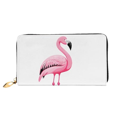 GBCDEDSL Flamingo Doppelseitige voll bedruckte Mikrofaser-Leder Damen Leder lange Clutch Geldbörse Leder Geldbörse, Schwarz , Einheitsgröße von GBCDEDSL