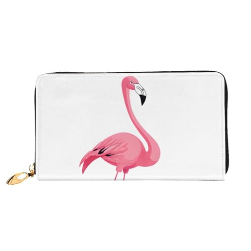 GBCDEDSL Flamingo Doppelseitige voll bedruckte Mikrofaser-Leder Damen Leder lange Clutch Geldbörse Leder Geldbörse, Schwarz , Einheitsgröße von GBCDEDSL
