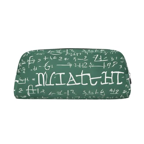 GBCDEDSL Formulas Shapes Theory Mathematikunterricht Wörter komplett bedruckt PVC Kreuzmuster Leder Reißverschluss Dreidimensionales Federmäppchen Student Federmäppchen Tasche, silber, Einheitsgröße, von GBCDEDSL