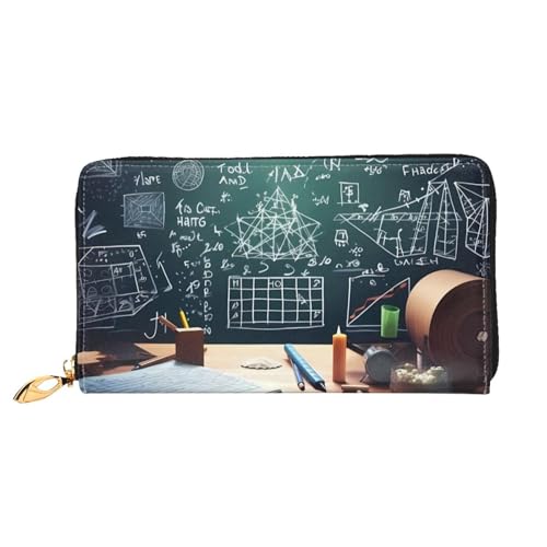 GBCDEDSL Formulas Shapes Theory Mathematikunterricht Wort doppelseitig voll bedruckt Mikrofaser-Leder Damen Leder Lange Clutch Geldbörse Leder Geldbörse, Schwarz , Einheitsgröße von GBCDEDSL