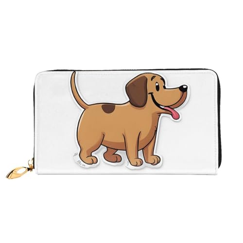 GBCDEDSL Funny Dackel Dog Double Sided Fully Printed Microfiber Leather Women's Leather Long Clutch Wallet Leather Wallet, Schwarz , Einheitsgröße von GBCDEDSL