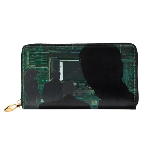 GBCDEDSL Hacker Attack Doppelseitig Voll Bedrucktes Mikrofaser-Leder Damen Leder Lange Clutch Geldbörse Leder Geldbörse, Schwarz , Einheitsgröße von GBCDEDSL