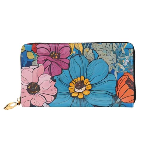 GBCDEDSL Hello Hawaii Doppelseitig Voll Bedrucktes Mikrofaser-Leder Damen Leder Lange Clutch Geldbörse Leder Geldbörse, Schwarz , Einheitsgröße von GBCDEDSL