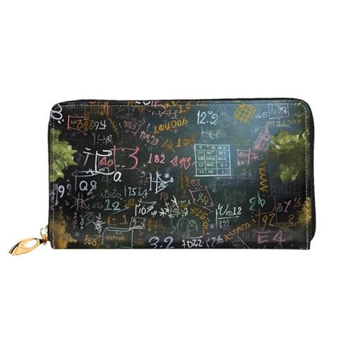 GBCDEDSL Math Formula Doppelseitig Voll Bedrucktes Mikrofaser-Leder Damen Leder Lange Clutch Geldbörse Leder Geldbörse, Schwarz , Einheitsgröße von GBCDEDSL