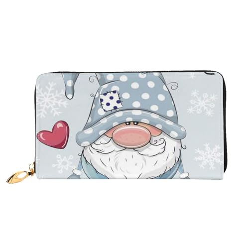 GBCDEDSL Niedlicher Zwerg doppelseitig bedruckt Mikrofaser-Leder Damen Leder lange Clutch Geldbörse Leder Geldbörse, Schwarz , Einheitsgröße von GBCDEDSL