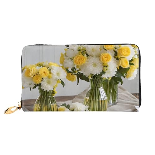 GBCDEDSL Orchids Doppelseitige voll bedruckte Mikrofaser-Leder Damen Leder lange Clutch Geldbörse Leder Geldbörse, Schwarz , Einheitsgröße von GBCDEDSL