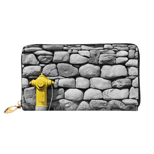 GBCDEDSL Pebble Stone Doppelseitige voll bedruckte Mikrofaser-Leder Damen Leder lange Clutch Geldbörse Leder Geldbörse, Schwarz , Einheitsgröße von GBCDEDSL