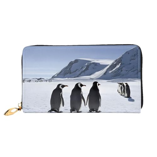 GBCDEDSL Penguins on the Iceberg Double Sided Fully Printed Microfiber Leather Women's Leather Long Clutch Wallet Leather Wallet Leather Wallet, Schwarz , Einheitsgröße von GBCDEDSL