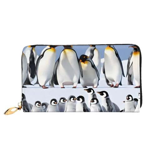 GBCDEDSL Pinguin doppelseitig bedrucktes Mikrofaser-Leder Damen Leder lange Clutch Geldbörse Leder Geldbörse, Schwarz , Einheitsgröße von GBCDEDSL
