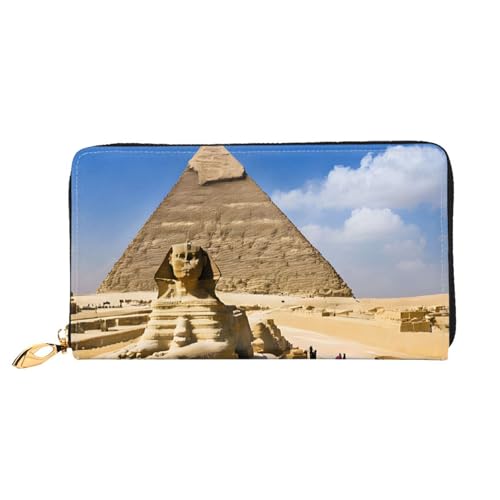 GBCDEDSL Pyramids of Egypt Double Sided Fully Printed Microfiber Leather Women's Leather Long Clutch Wallet Leather Wallet, Schwarz , Einheitsgröße von GBCDEDSL