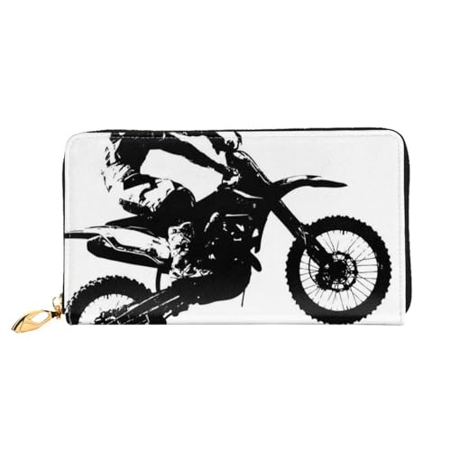 GBCDEDSL Rider Racing Car Double Sided Fully Printed Microfiber Leather Women's Leather Long Clutch Wallet Leather Wallet, Schwarz , Einheitsgröße von GBCDEDSL