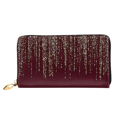 GBCDEDSL Rote Rose Floral Double Sided Fully Printed Microfiber Leather Women's Leather Long Clutch Wallet Leather Wallet, Schwarz , Einheitsgröße von GBCDEDSL