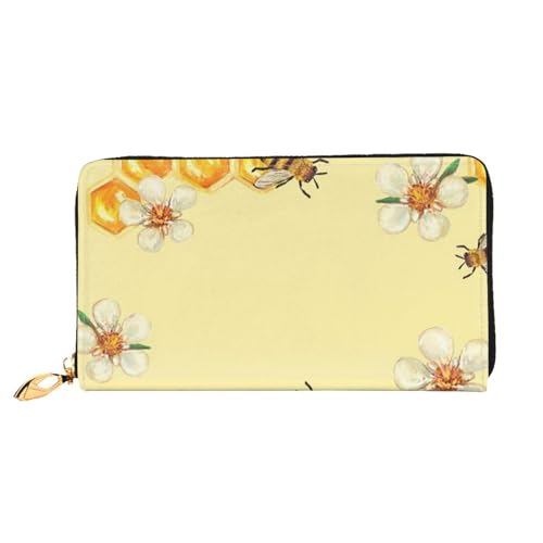 GBCDEDSL in Flower Doppelseitige voll bedruckte Mikrofaser-Leder Damen Leder lange Clutch Geldbörse Leder Geldbörse, Schwarz , Einheitsgröße von GBCDEDSL
