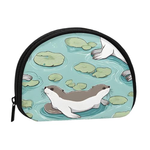 Otters Print Full Format Printed Polyester Portable Mini Storage Bag Shell Shaped Wallet Small Coin Wallet Shell Storage Bag, Schwarz , Einheitsgröße Otters Print Full Format Printed Polyester Portable Mini Storage Bag Shell Shaped Wallet Small Coin Wallet Shell Storage Bag, Schwarz , Einheitsgröße von GBCDEDSL