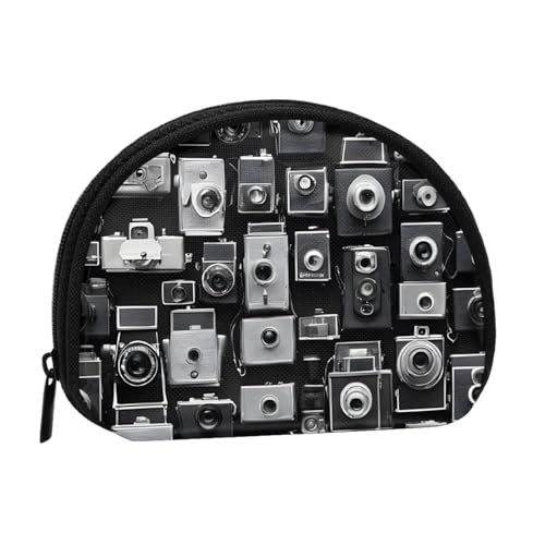 Retro Cool Camera Collection Full Format Printed Polyester Portable Mini Storage Bag Shell Shaped Wallet Small Coin Wallet Shell Storage Bag, Schwarz , Einheitsgröße Retro Cool Camera Collection Full Format Printed Polyester Portable Mini Storage Bag Shell Shaped Wallet Small Coin Wallet Shell Storage Bag, Schwarz , Einheitsgröße von GBCDEDSL