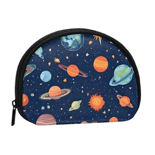 Sternbild Sternhaufen Galaxien Vollformat Bedrucktes Polyester Tragbare Mini-Aufbewahrungstasche Muschelförmige Brieftasche Kleine Münzgeldbörse Muschel Aufbewahrungstasche, Schwarz , Einheitsgröße von GBCDEDSL