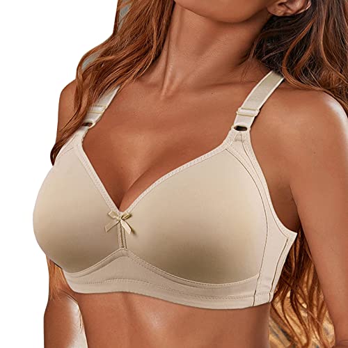 GBEN Bügelfreier Nahtloser BH für Damen BH ohne Bügel mit nahtlosen Cups Einlagen Bequemer Bralette Komfort BH Hautfarbener Soft-BH Bra Top Low Support Bra in vielen Farben von GBEN