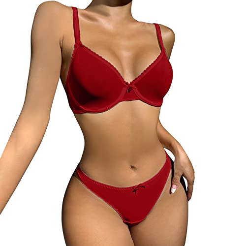 GBEN Damen Dessous Neckholder Offener Lingerie Wetlook Damenunterwäsche-Set mit Bogen verziertem Stahlring (1PC Unterwäsche + 1PC Unterwäsche) Wetlook Bodysuit Bustier Nachtwäsche Overall von GBEN