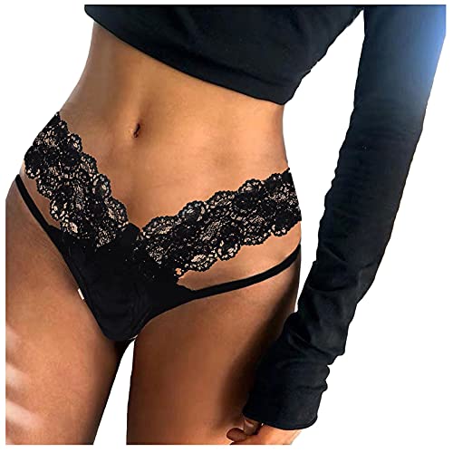 GBEN Tanga Damen String Hose Spitzen Spitzenkreu Dessous Sexy Slip Unterhose Erotische Wäsche Unterwäsche Schlüpfer Aushöhlen Panties Hipster Soft Panties String Fit Lingerie Underwear von GBEN