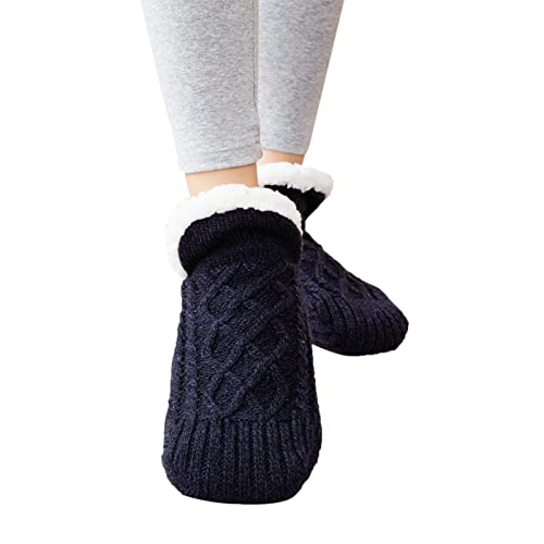 Warm Haussocken Plüsch Gefüttert Stoppersocke Herren Haus Hausschuhe Socken Bodensocken Gestrickte Warme Teppichsocken Haus Schlafsocken Sneaker Herren Socken Smart Fleece Gefütterte (S1-A, 40-42) von GBEN