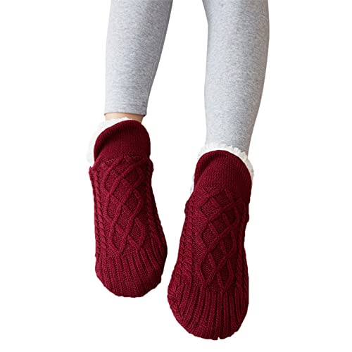 Warm Haussocken Plüsch Gefüttert Stoppersocke Herren Haus Hausschuhe Socken Bodensocken Gestrickte Warme Teppichsocken Haus Schlafsocken Sneaker Herren Socken Smart Fleece Gefütterte (S1-C, 35-39) von GBEN